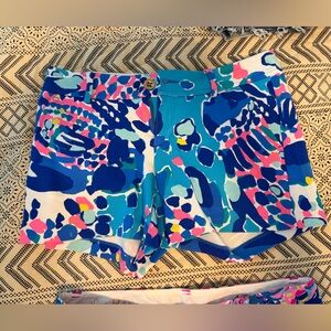 Lilly Pulitzer Callahan Vibrant Blue Patterned Women's Shorts